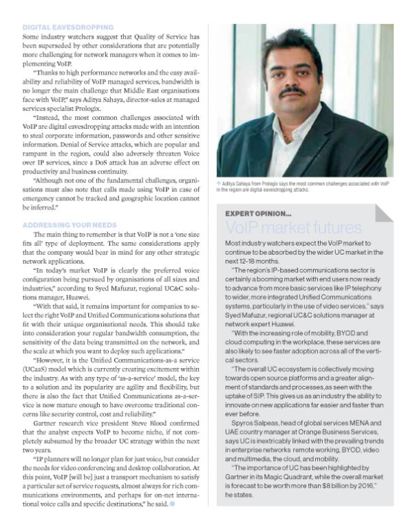 Feature Article on VOIP-Network ME Magazine