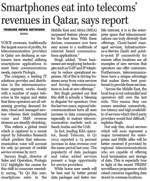 Smartphones eat into telecoms revenues in Qatar